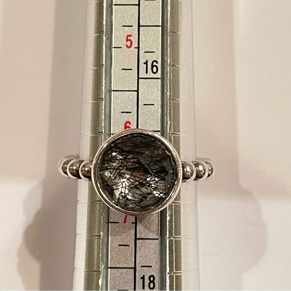 PANDORA Dark Enchantment Rutile Quartz Stackable Bubble Ring Sterling Si… - Picture 5 of 9